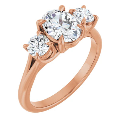 Oval Rose Gold Accent Engagement Ring
