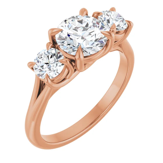 Round Brilliant Rose Gold Accent Engagement Ring