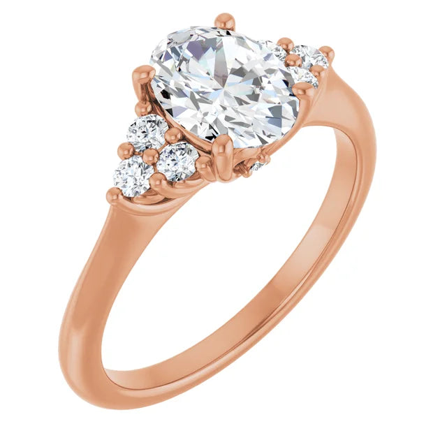 Oval Rose Gold Antique Inspired Design Engagement Ring
