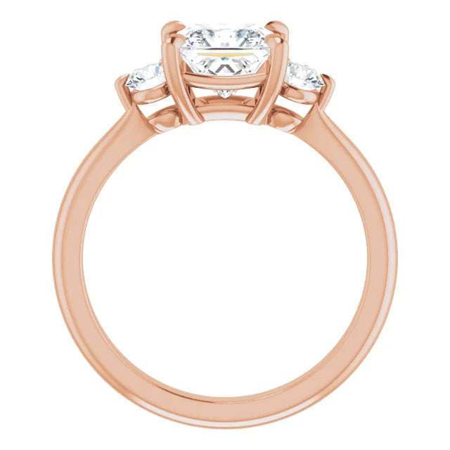 Princess Rose Gold Accent Engagement Ring