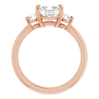 Princess Rose Gold Accent Engagement Ring