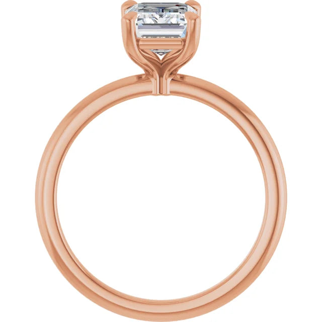 Emerald Rose Gold Solitaire Engagement Ring