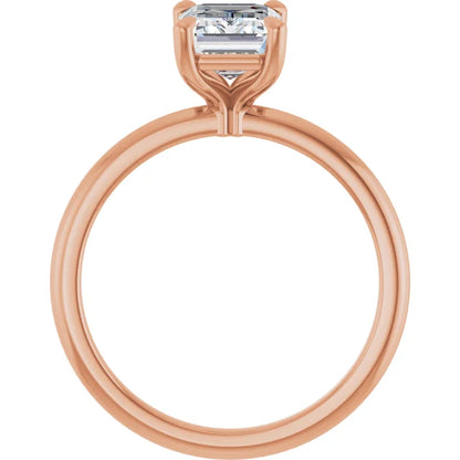 Emerald Rose Gold Solitaire Engagement Ring