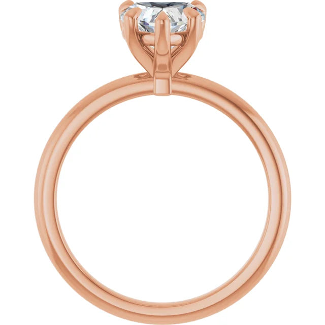 Heart Rose Gold Solitaire Engagement Ring