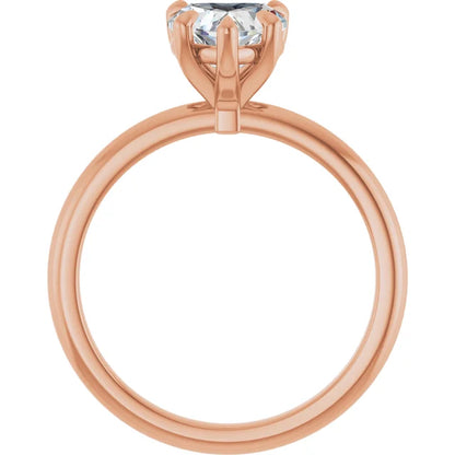Heart Rose Gold Solitaire Engagement Ring