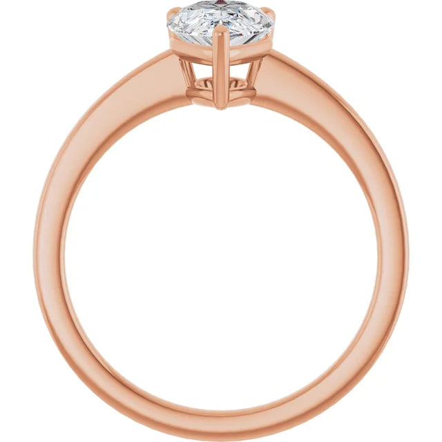 Pear Rose Gold Solitaire Style Engagement Ring