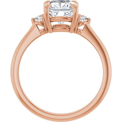 Cushion Rose Gold Accent Engagement Ring