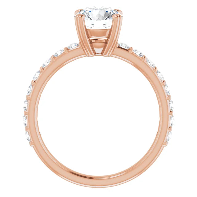 Round Brilliant Rose Gold Claw Set Style Engagement Ring