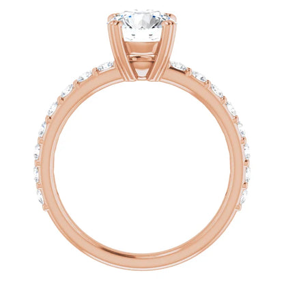 Round Brilliant Rose Gold Claw Set Style Engagement Ring