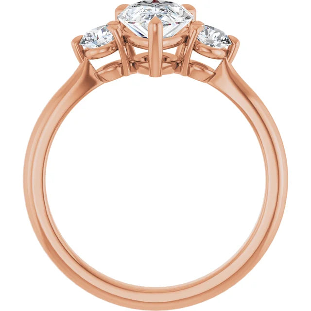 Pear Rose Gold Accent Engagement Ring