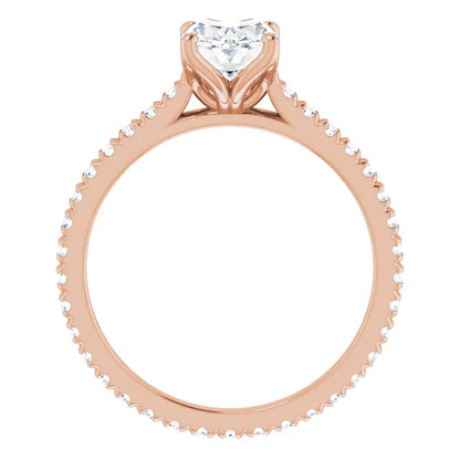 Oval Rose Gold Claw Set Eternity Style Engagement Ring