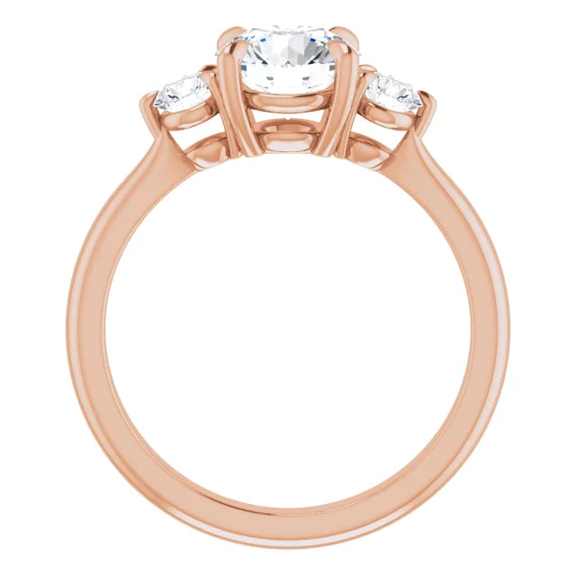 Round Brilliant Rose Gold Accent Engagement Ring