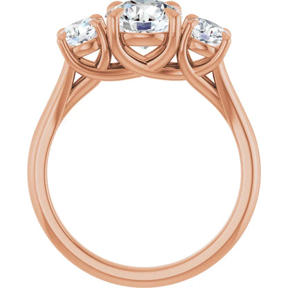 Round Brilliant Rose Gold Accent Engagement Ring