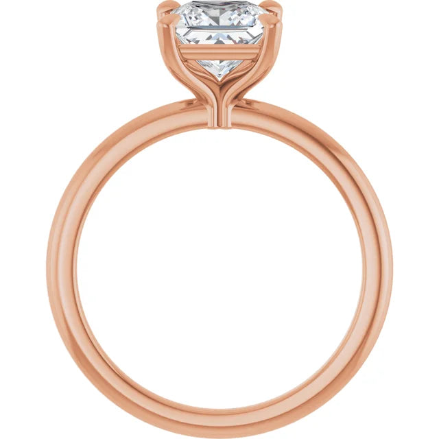 Princess Rose Gold Solitaire Engagement Ring