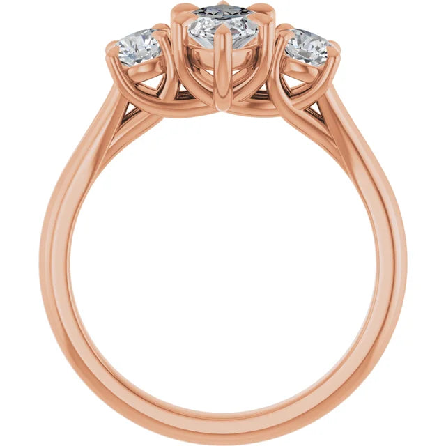 Marquise Rose Gold Accent Engagement Ring