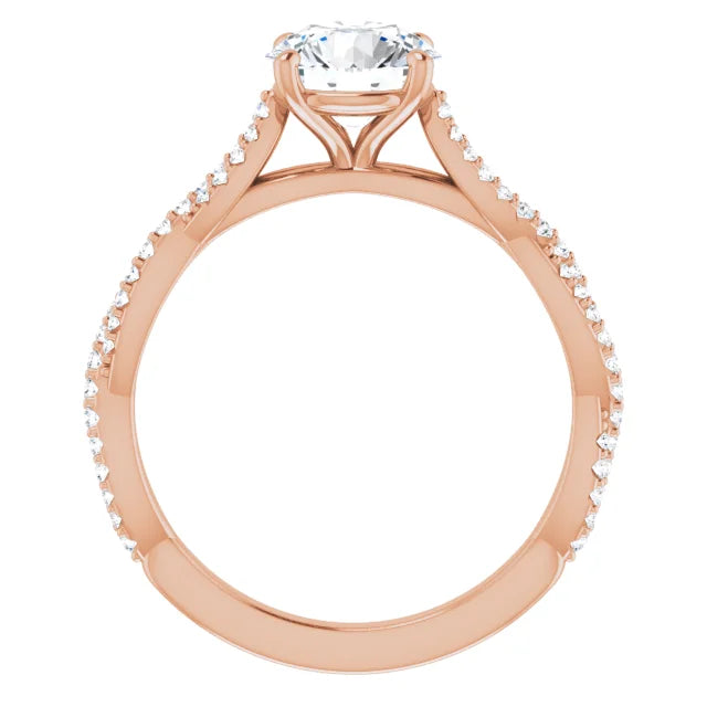 Round Brilliant Rose Gold Twist Style Engagement Ring
