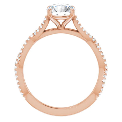 Round Brilliant Rose Gold Twist Style Engagement Ring