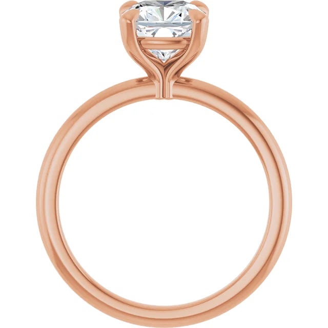 Cushion Rose Gold Solitaire Engagement Ring