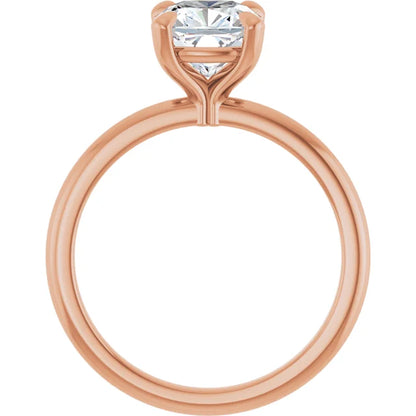 Cushion Rose Gold Solitaire Engagement Ring