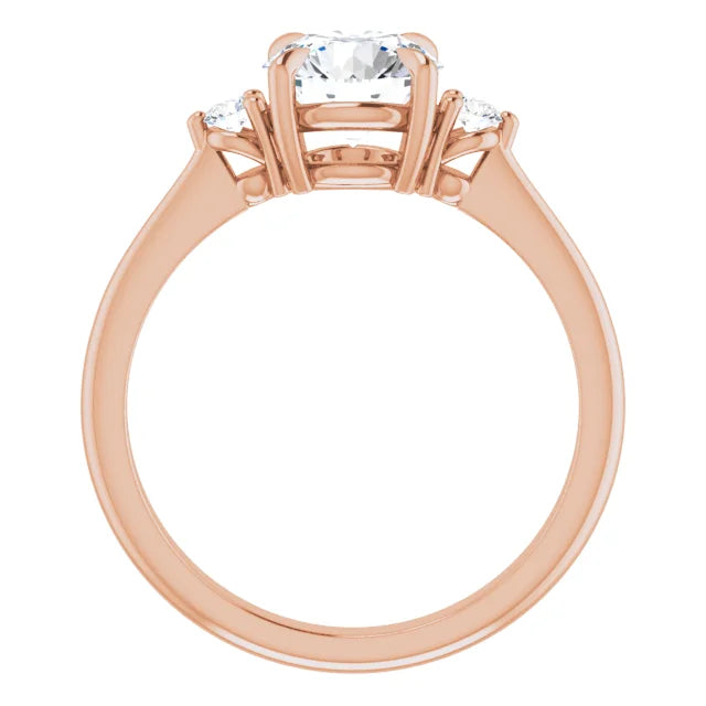 Round Brilliant Rose Gold Accent Engagement Ring