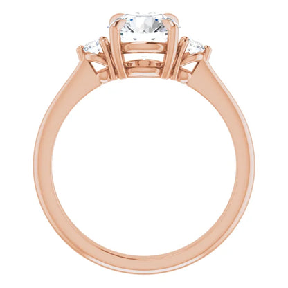 Round Brilliant Rose Gold Accent Engagement Ring