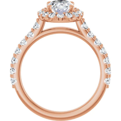 Oval Halo Rose Gold Style Engagement Ring