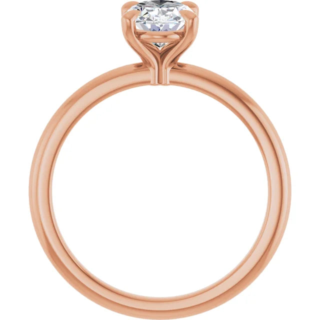 Oval Rose Gold Solitaire Engagement Ring