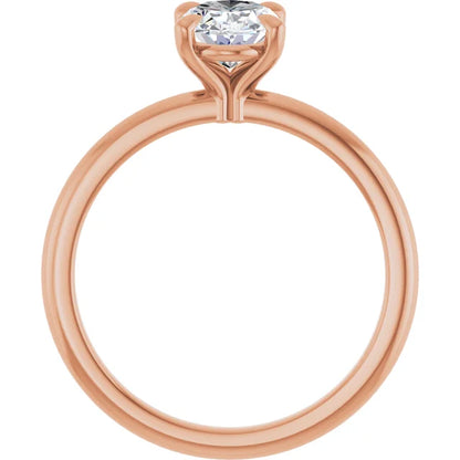 Oval Rose Gold Solitaire Engagement Ring
