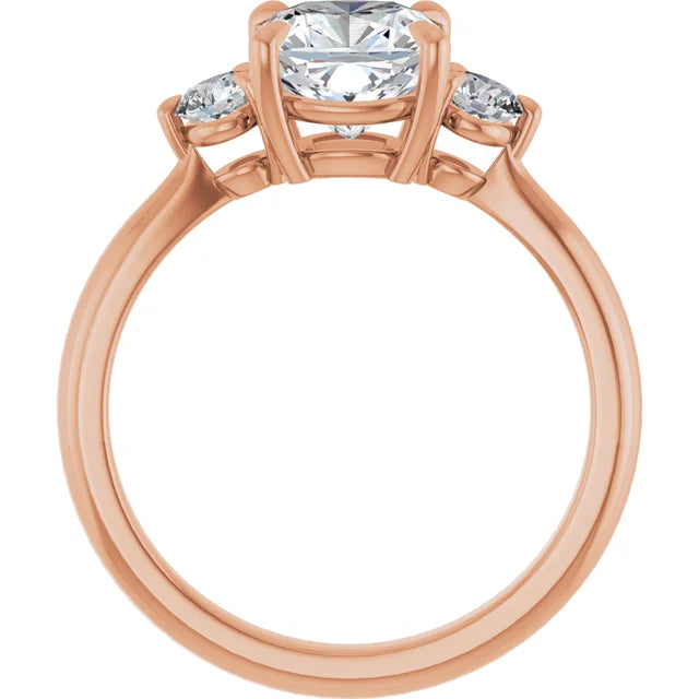 Cushion Rose Gold Accent Engagement Ring