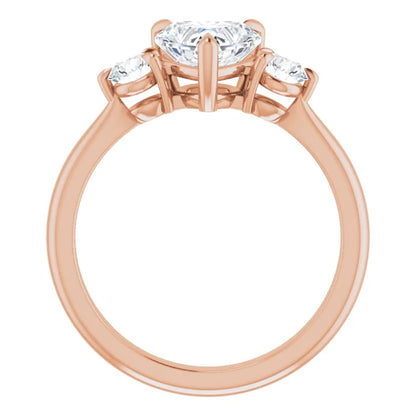 Heart Rose Gold Accent Engagement Ring