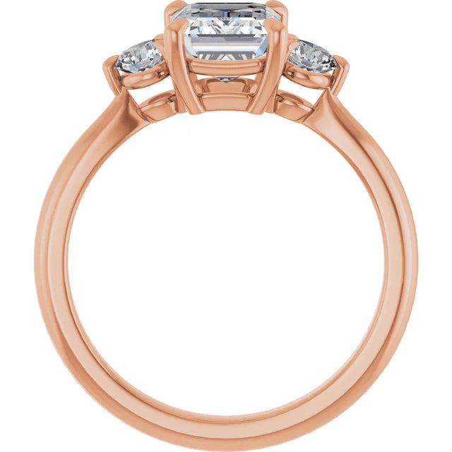 Emerald Rose Gold Accent Engagement Ring