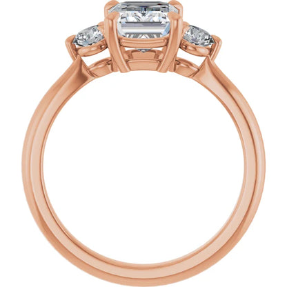 Emerald Rose Gold Accent Engagement Ring