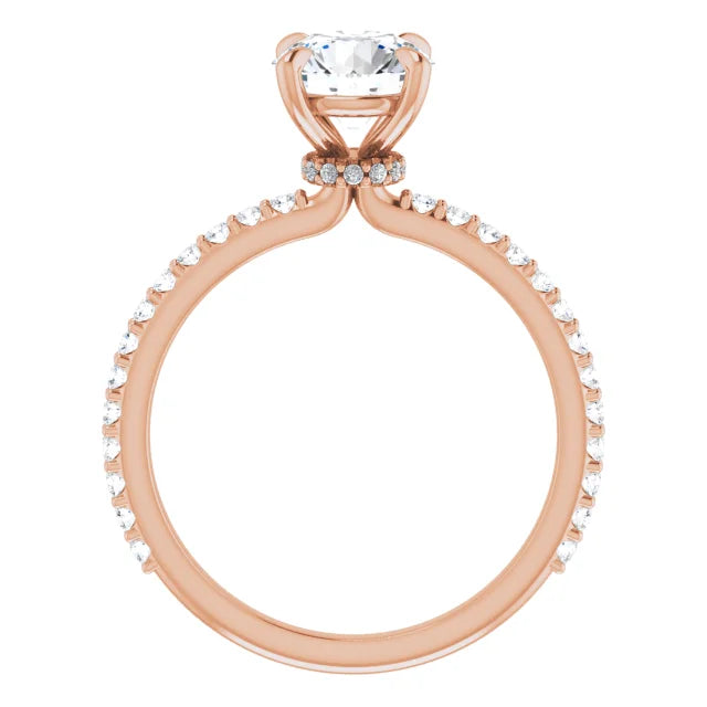 Round Brilliant Rose Gold Claw Set Style Engagement Ring 
