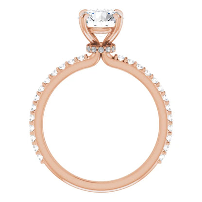 Round Brilliant Rose Gold Claw Set Style Engagement Ring 
