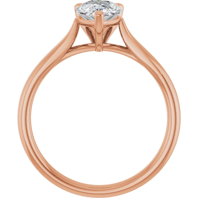 Three Claw Pear Gold Pear Solitaire Engagement Ring