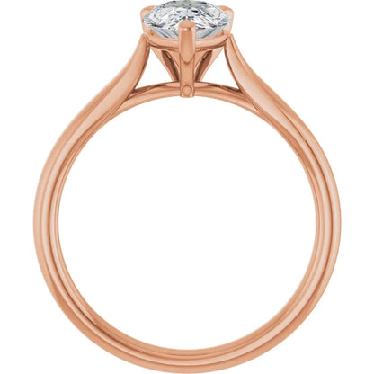 Three Claw Pear Gold Pear Solitaire Engagement Ring