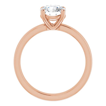 Round Brilliant Rose Gold Wide Band Solitaire Engagement Ring