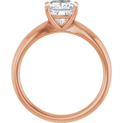 Cushion Rose Gold Knife Edge Solitaire Engagement Ring