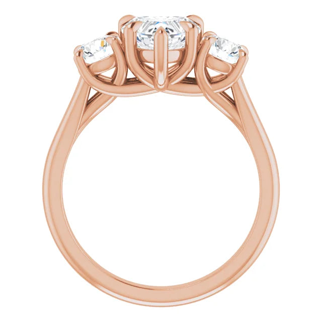 Heart Rose Gold Accent Engagement Ring
