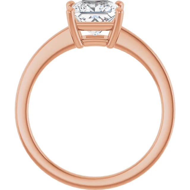 Princess Rose Gold Solitaire Style Engagement Ring