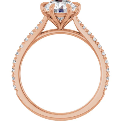 Round Brilliant Rose Gold Claw Set Style Engagement Ring