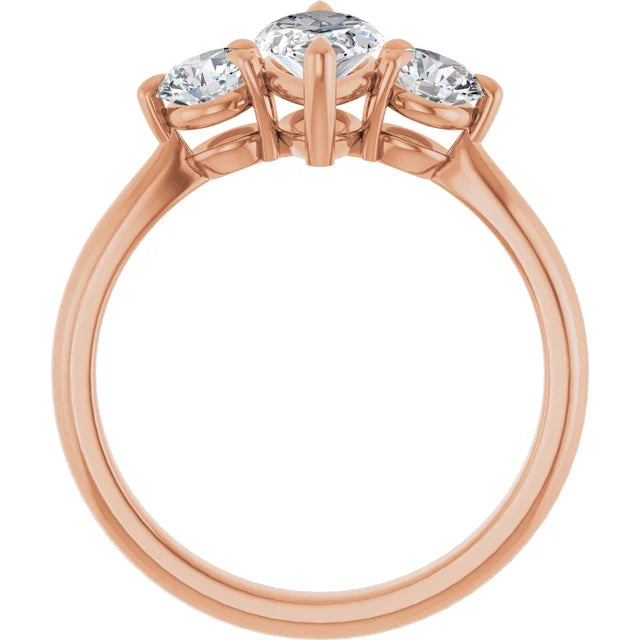 Marquise Rose Gold Accent Engagement Ring