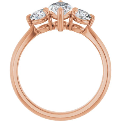 Marquise Rose Gold Accent Engagement Ring