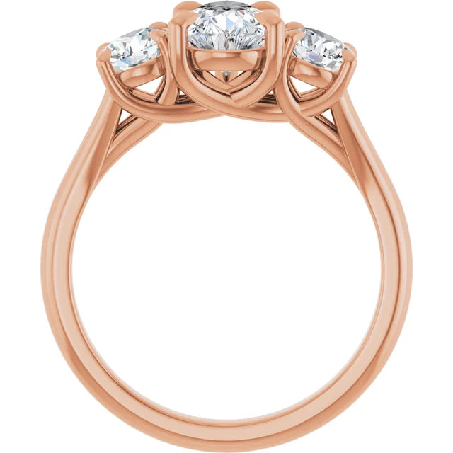 Pear Rose Gold Accent Engagement Ring