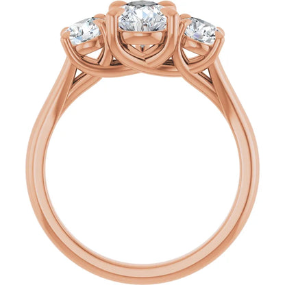 Pear Rose Gold Accent Engagement Ring