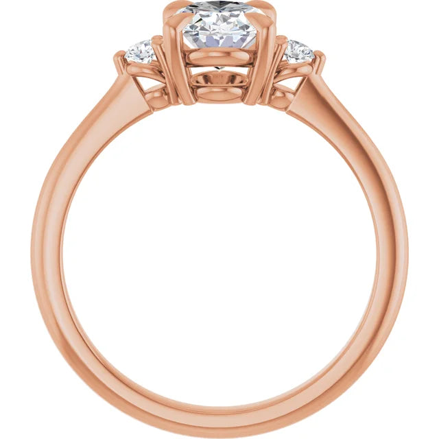 Oval Rose Gold Accent Engagement Ring