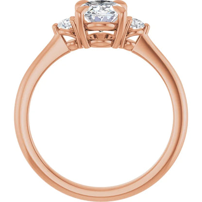 Oval Rose Gold Accent Engagement Ring