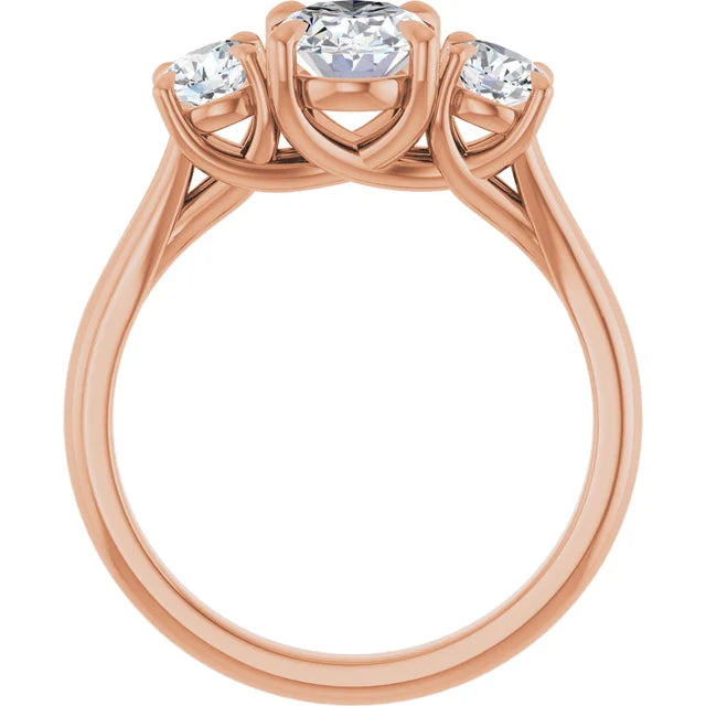 Oval Rose Gold Accent Engagement Ring
