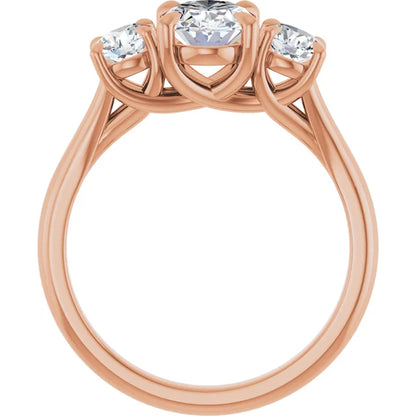 Oval Rose Gold Accent Engagement Ring