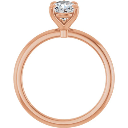Pear Rose Gold Solitaire Engagement Ring